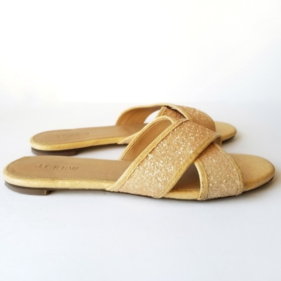 J.Crew | Cora Glitter Crisscross Slip-on Sandal - Picture 1 of 6
